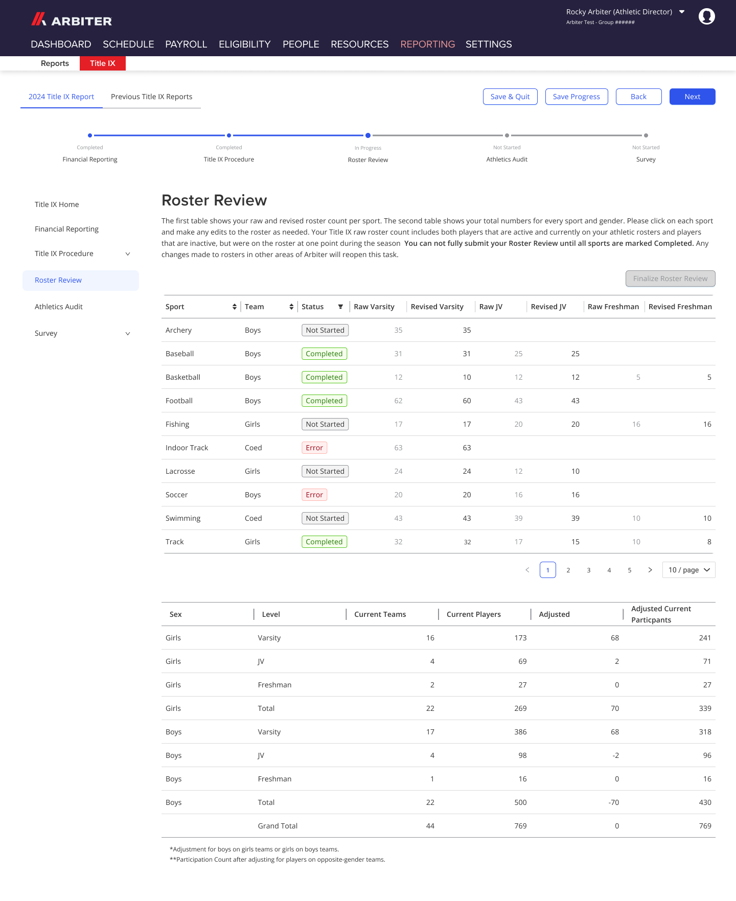 before testing roster page with 3 more columns and a whole table that was later erased.