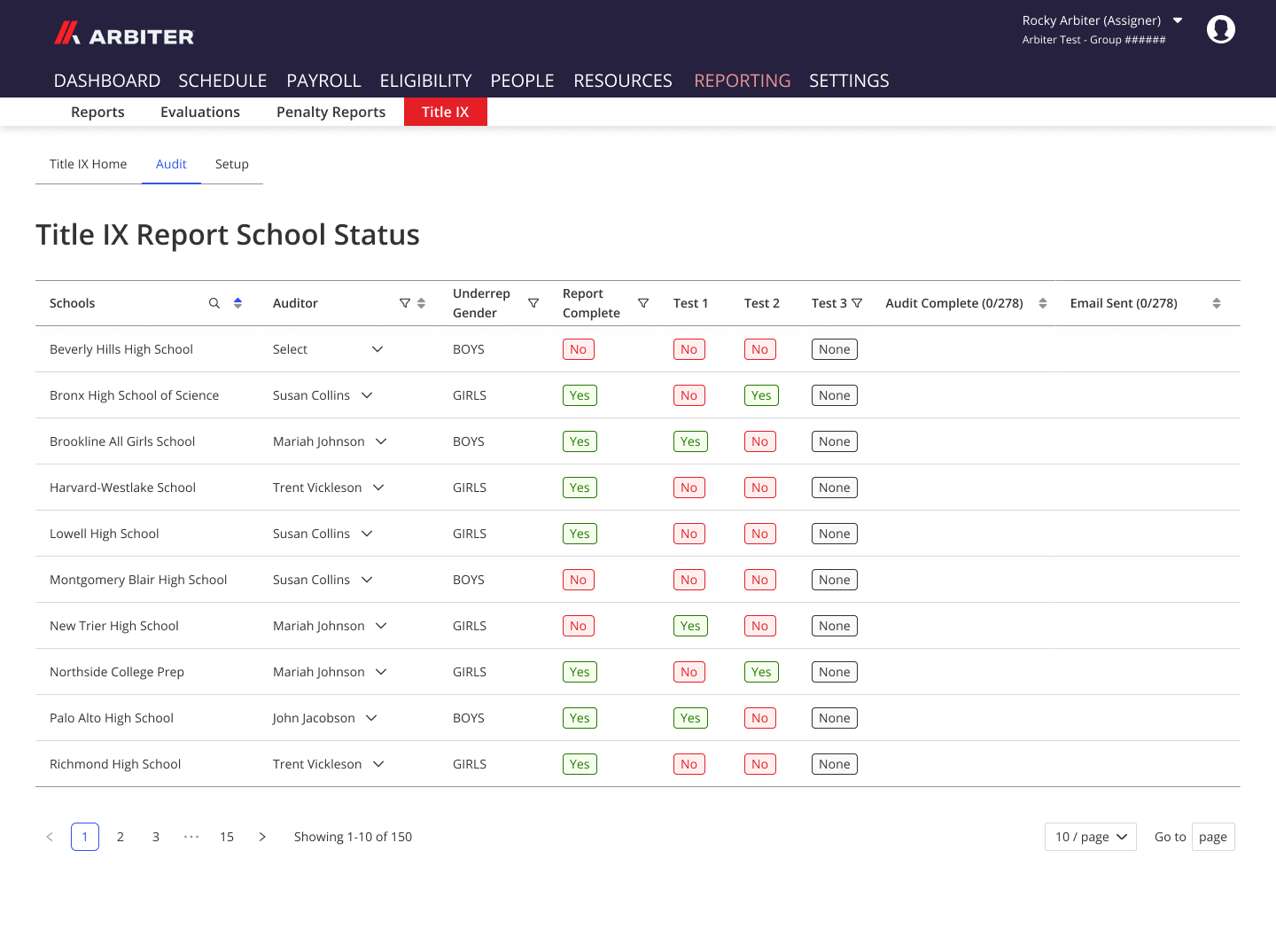 state solution showing school pass /fail detials